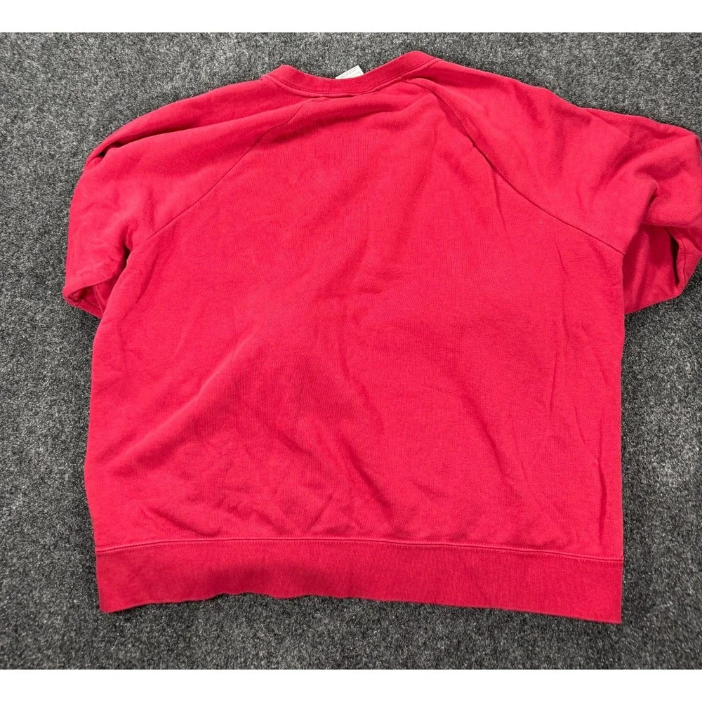 Nike Futura Logo Crewneck Sweatshirt Womens L Red Cropped Boxy Embroidered